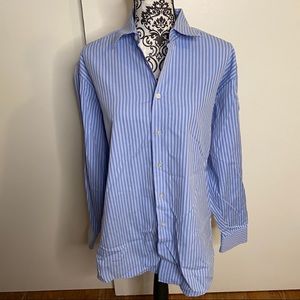 Calvin Klein Size Large Blue/White Striped Shirt